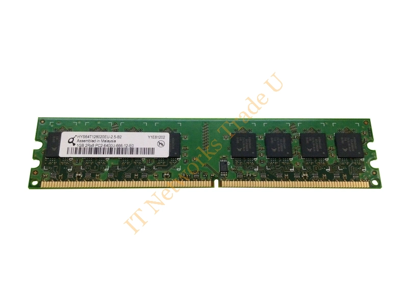 HYS72T128020HU-25F-B Qimonda 1GB DDR2-800MHz PC2-6400 ECC Unbuffered CL4 240-Pin DIMM Dual Rank Memory Module Server Memory