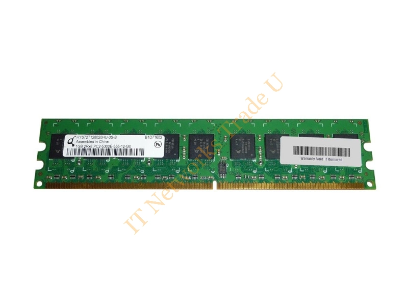 HYS72T128020HU-3-SB Qimonda 1GB DDR2-667MHz PC2-5300 ECC Unbuffered CL5 240-Pin DIMM Dual Rank Memory Module Server Memory
