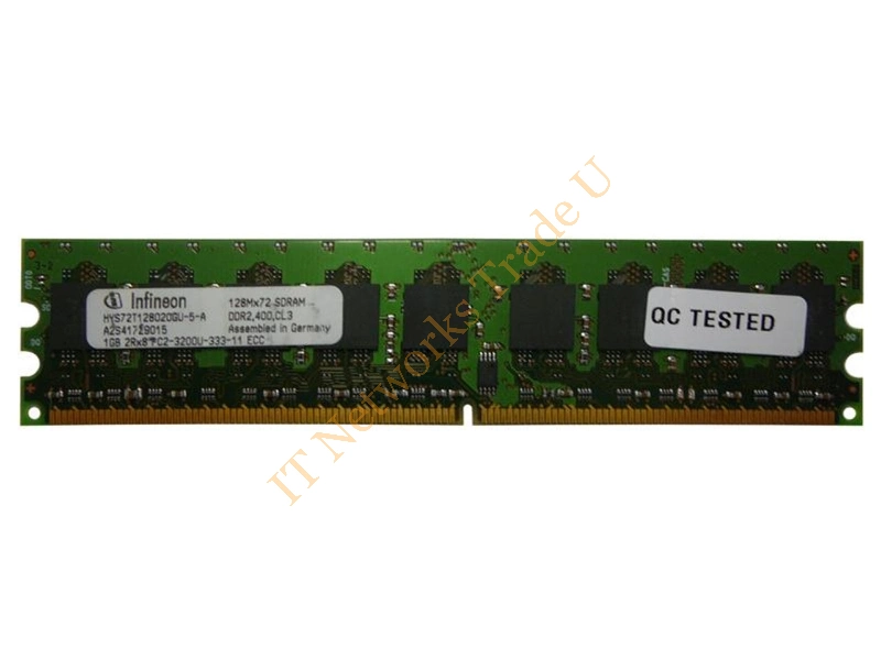 HYS72T12802UGU-5-A Infineon 1GB DDR2-400MHz PC2-3200 ECC Unbuffered CL3 240-Pin DIMM Memory Module Server Memory