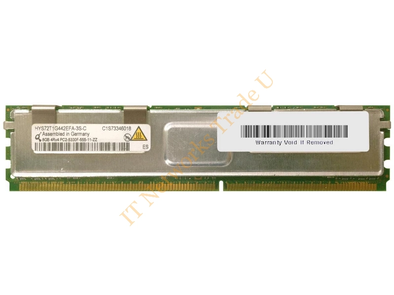 HYS72T1G842EFA-3S-C2 Qimonda 8GB DDR2-667MHz PC2-5300 ECC Fully Buffered CL5 240-Pin DIMM Quad Rank Memory Module Server Memory