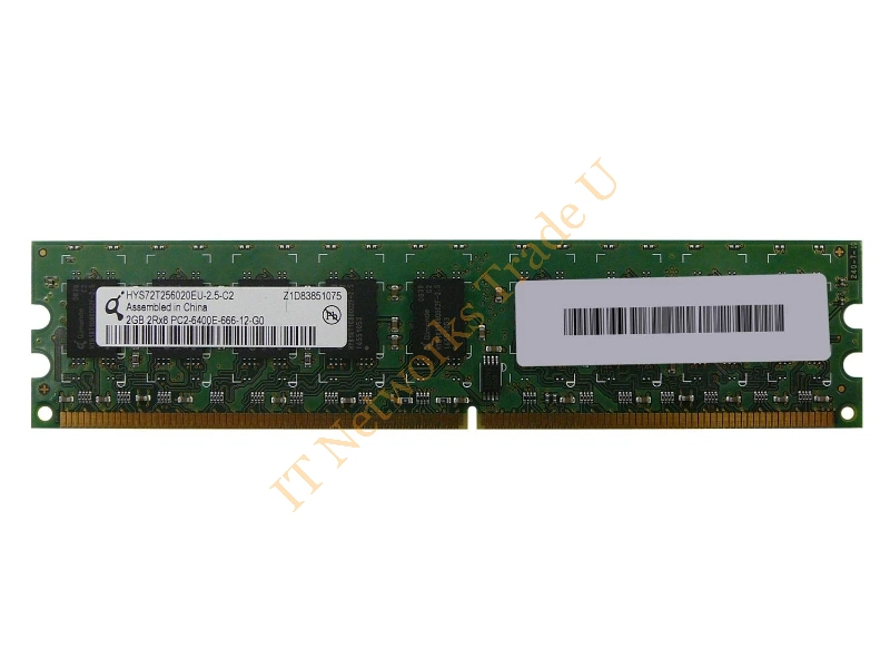 HYS72T256020EU-2.5-C2 Qimonda 2GB DDR2-800MHz PC2-6400 ECC Unbuffered CL6 240-Pin DIMM Dual Rank Memory Module Server Memory