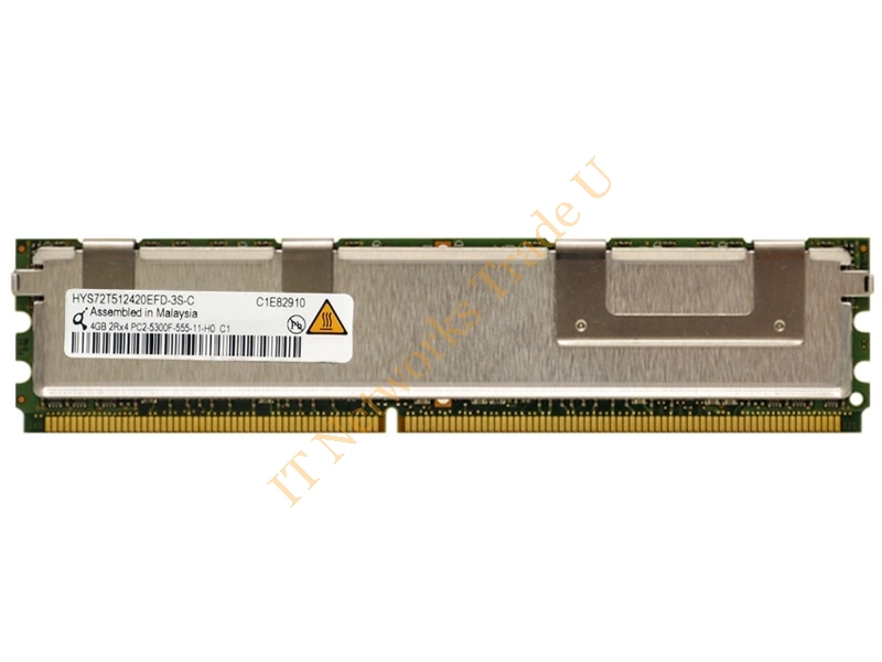 HYS72T512420EFD-3S Qimonda 4GB DDR2-667MHz PC2-5300 ECC Fully Buffered CL5 240-Pin DIMM Dual Rank Memory Module Server Memory