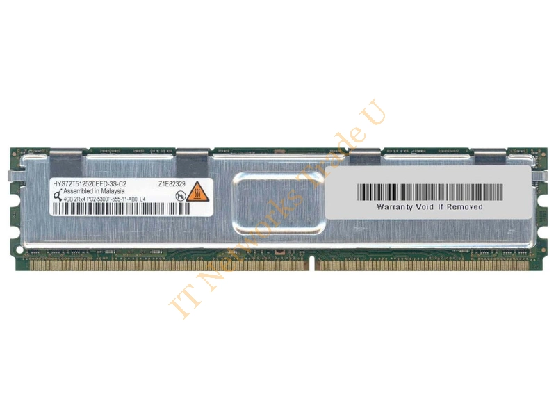 HYS72T512520EFD-3S-C2 Qimonda 4GB DDR2-667MHz PC2-5300 ECC Fully Buffered CL5 240-Pin DIMM Dual Rank Memory Module Server Memory