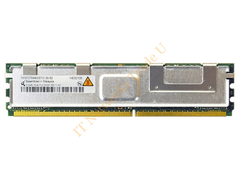 HYS72T64900EFA-3S-B2 Qimonda 512MB DDR2-667MHz PC2-5300 ECC Fully Buffered CL5 240-Pin DIMM Single Rank Memory Module Server Memory