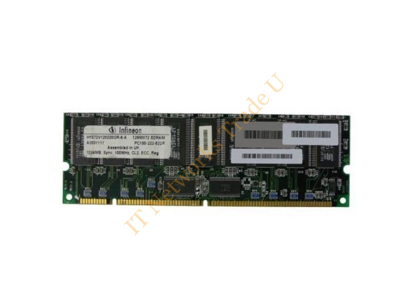 HYS72V128220GR-8-A Infineon 1GB 100MHz PC100 ECC Registered CL2 168-Pin DIMM Memory Module Server Memory