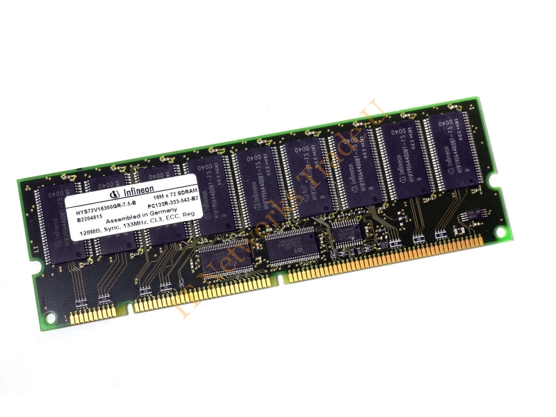 HYS72V16300GR-7.5-B Infineon 128MB 133MHz PC133 ECC Registered CL3 168-Pin DIMM Memory Module Server Memory
