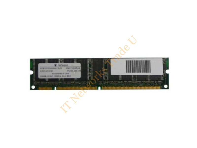 HYS72V32300GU-7.5-C2 Infineon 256MB 133MHz PC133 ECC Unbuffered CL3 168-Pin DIMM Memory Module Server Memory