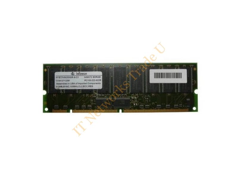 HYS72V64200GR-8-C2 Infineon 512MB 100MHz PC100 ECC Registered CL2 168-Pin DIMM Memory Module Server Memory