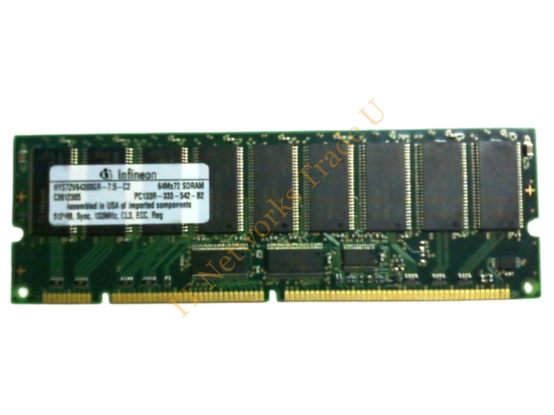 HYS72V64300GR-7.5-C2 Infineon 512MB 133MHz PC133 ECC Registered CL3 168-Pin DIMM Memory Module Server Memory