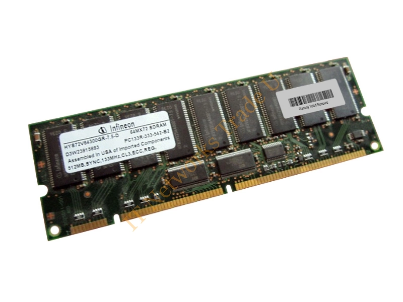HYS72V64300GR-7.5 Infineon 512MB 133MHz PC133 ECC Registered CL3 168-Pin DIMM Memory Module for Compaq ProLiant DL320 Server Memory