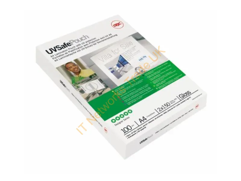 IB611032 - GBC Lamination Pouch A4 UV Safe 150 Micron