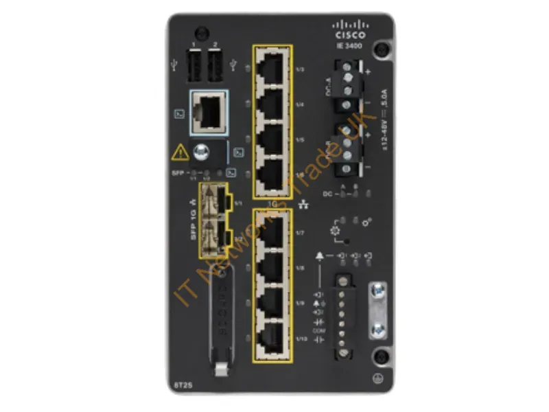 IE-3400-8T2S-A - Cisco Cisco Catalyst IE3400 Rugged Series Network Advantage switch Managed 8 x 10/100/1000 + 2 x Gigabit SFP DIN rail mountable DC power remanufactured