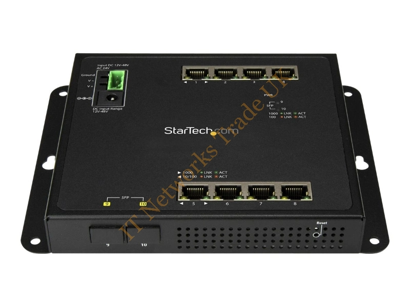 IES101002SFP StarTech 10-Port 10/100/1000Base-T Layer-2 Managed Gigabit Ethernet Network Switch