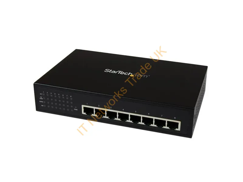 IES81000POE StarTech 8-Port 10/100/1000 (PoE+) Unmanaged Gigabit Ethernet Network Switch