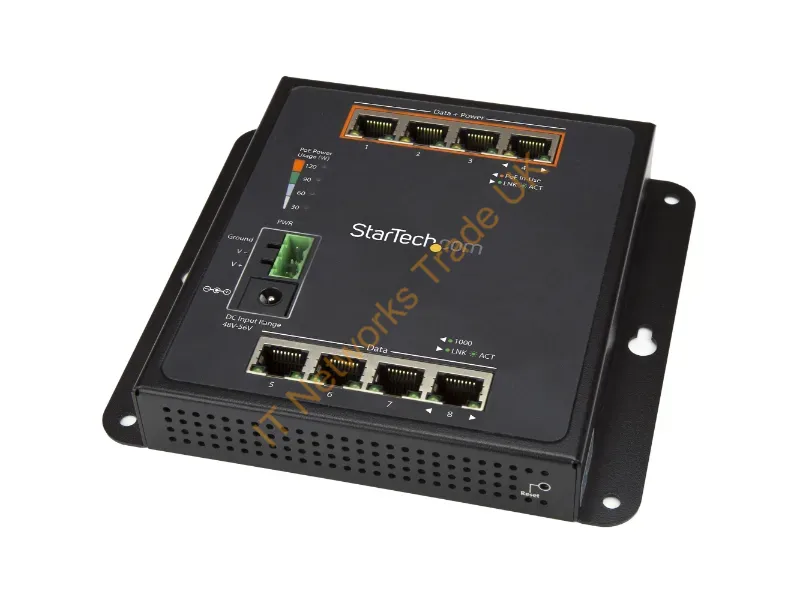 IES81GPOEW - StarTech.com 8-Port (4 PoE+) Gigabit Ethernet Switch Managed Wall Mount with Front Access Network Switch