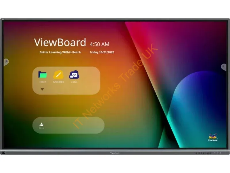 IFP7550-5F - Viewsonic IFP7550-5F interactive whiteboard 190.5 cm (75") 3840 x 2160 pixels Touchscreen Black HDMI