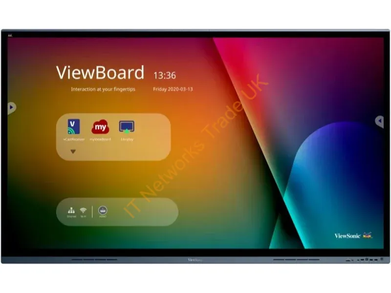 IFP7562 - Viewsonic Ifp7562 Signage Display Interactive Flat Panel 75" Led Wi-Fi 350 Cd/M 4K Ultra Hd Black Touchscreen Built-In Processor Android
