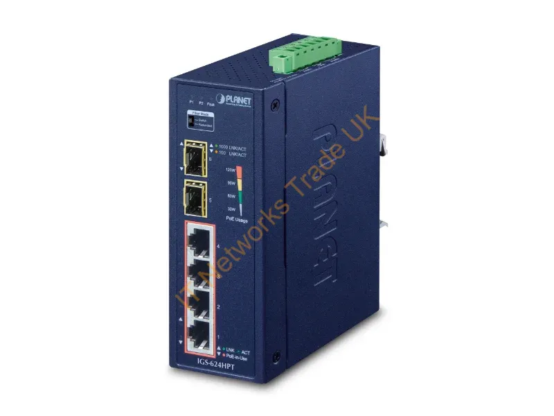 IGS-624HPT - Planet IGS-624HPT Gigabit Ethernet (10/100/1000) Power over Ethernet (PoE) Black network switch