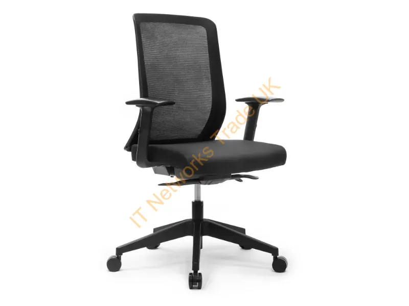 IKU-B-M1H-JET-S1BB - Hat Design Works Iku-B-M1H-Jet-S1Bb Office/Computer Chair Upholstered Seat Mesh Backrest