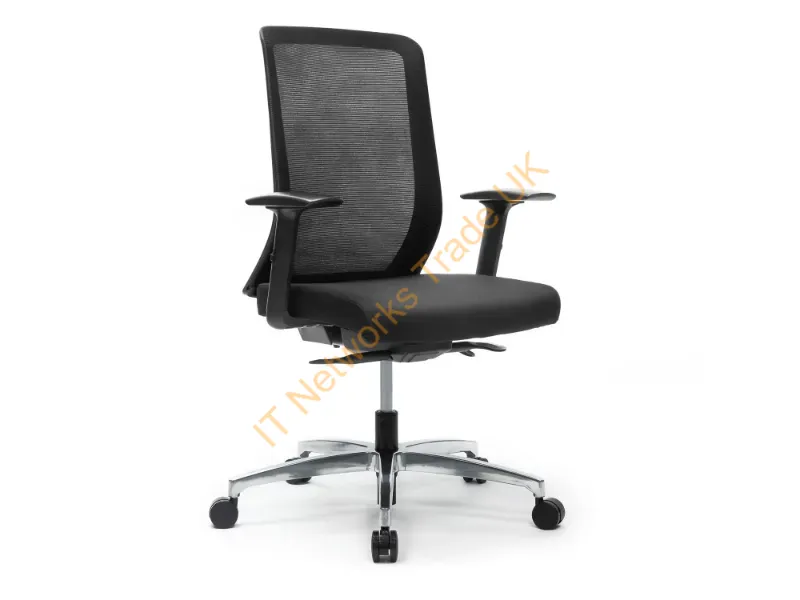 IKU-B-M1H-JET-S1PB - Hat Design Works Iku-B-M1H-Jet-S1Pb Office/Computer Chair Upholstered Seat Mesh Backrest