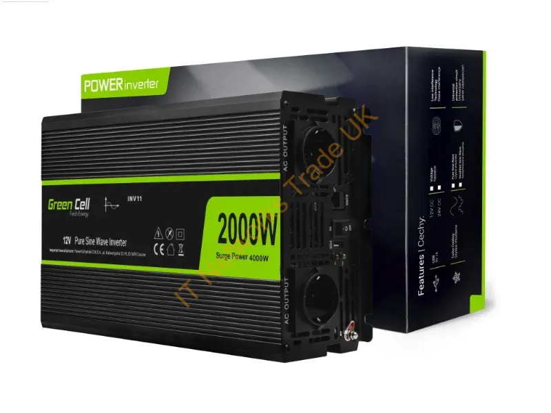 INV11 - Green Cell INV11 power adapter/inverter Auto 2000 W Black