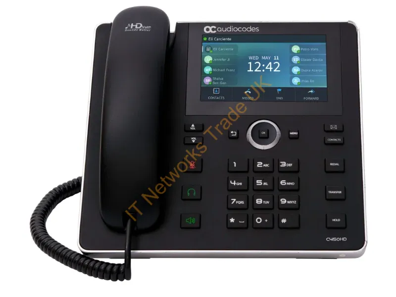 IPC450HDEG-DBW - Audiocodes C450Hd Ip Phone Black 8 Lines Tft Wi-Fi
