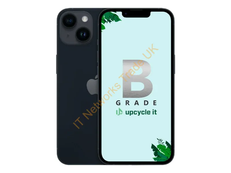 IPHONE14-128GB-B001 - Apple iPhone 14 (Refurbished) Grade B 15.5 cm (6.1") Dual SIM iOS 17 5G 128 GB Black