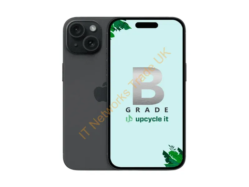 IPHONE15-128GB-B001 - Apple iPhone 15 (Refurbished) B 15.5 cm (6.1") Dual SIM iOS 17 5G USB Type-C 128 GB Black