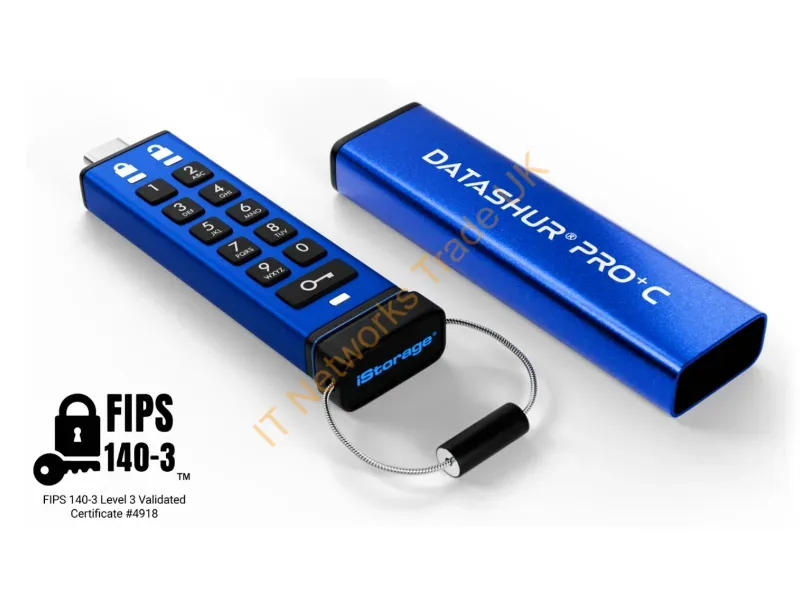 IS-FL-DA3C-256-256 - Istorage Datashur Pro+C Usb Flash Drive 256 Gb Usb Type-C 3.2 Gen 1 (3.1 Gen 1) Blue
