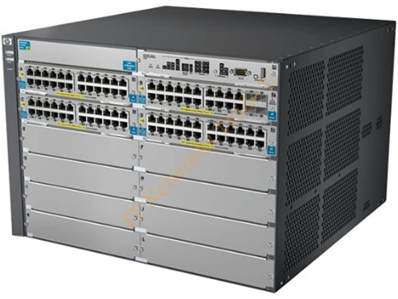 J9540A#ABA HP Aruba E5412-92G-PoE+/4G-SFP V2 ZL 92 x 10/100/1000 (PoE) + 4 x SFP Layer 4 Managed Rack-mountable Switch Chassis Network Switch