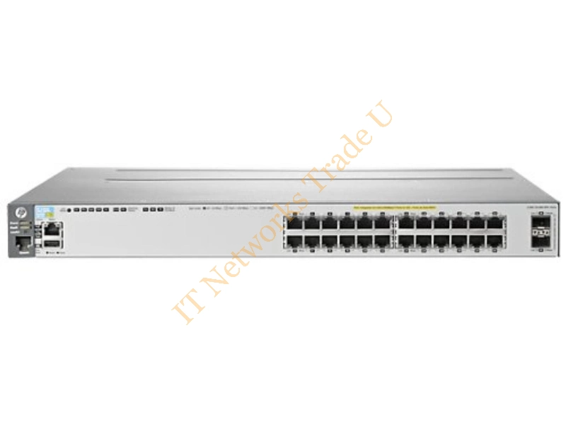 J9573A#ABA HP Aruba 3800-24G-PoE+2SFP+ 24-Port 24 x 10/100/1000 (PoE) Gigabit Ethernet Layer 4 Rack-Mountable Network Switch