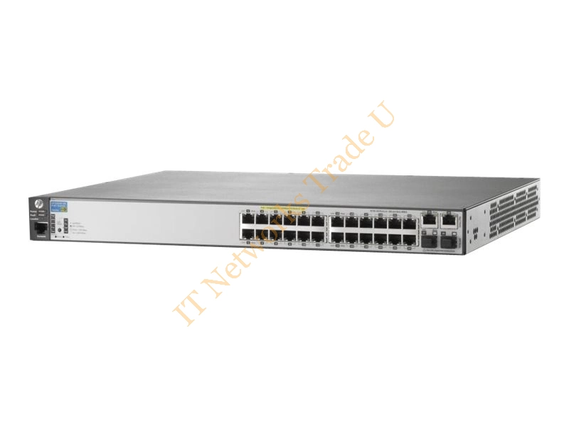 J9625A#ABA HP 2620-24-PoE+ 24-Ports 10/100(PoE) with 2 Ethernet Ports & 2 SFP Ports Rack-Mountable Fast Ethernet Network Switch