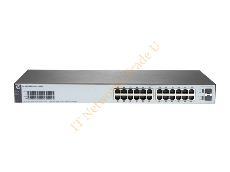 J9980-61001 HP OfficeConnect 1820-24G 24-Ports with 2 Fast Ethernet/Gigabit SFP Ports 10/100/1000 Managed Ethernet Network Switch