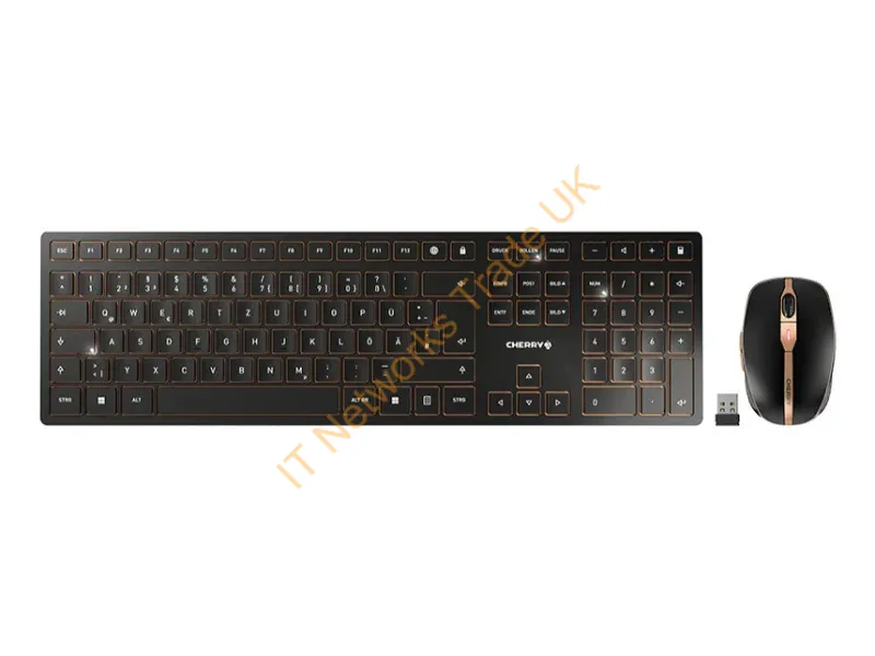 JD-9100DE-2 - CHERRY keyboard and mouse set DW 9100 SLIM - black/bronze