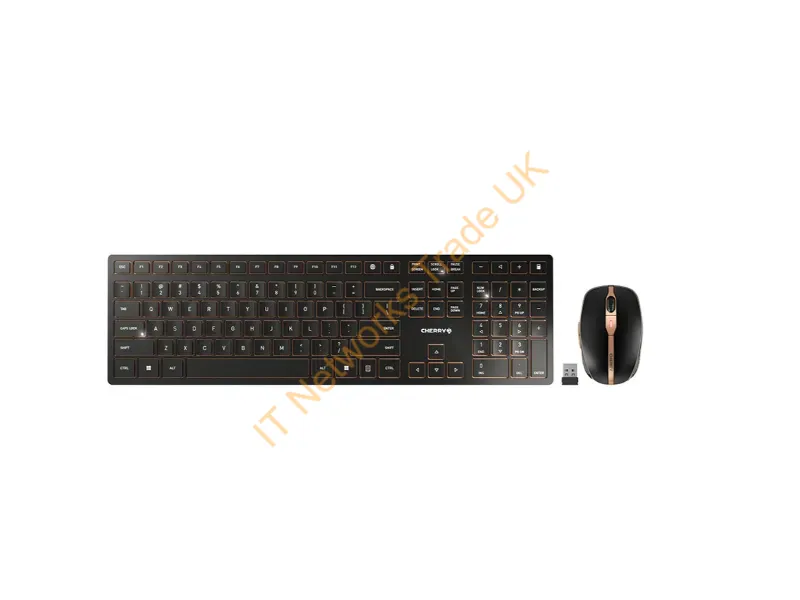JD-9100US-2 - Cherry Dw 9100 Slim Keyboard Mouse Included Universal Rf Wireless + Bluetooth Qwerty English Black