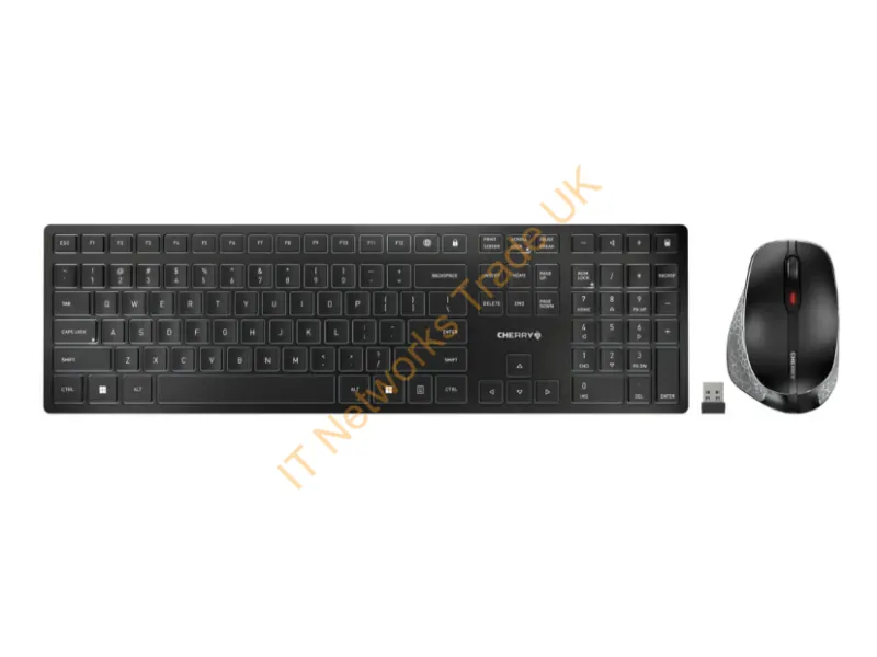 JD-9500US-2 - Cherry Jd-9500Us-2 Keyboard Mouse Included Universal Rf Wireless + Bluetooth Qwerty English Black, Gray