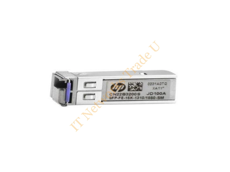 JD100-61101 HP X115 100Mbps 100Base-BX10-U Single-mode Fiber 20km TX1310nm/RX1550nm LC Connector SFP Transceiver Module