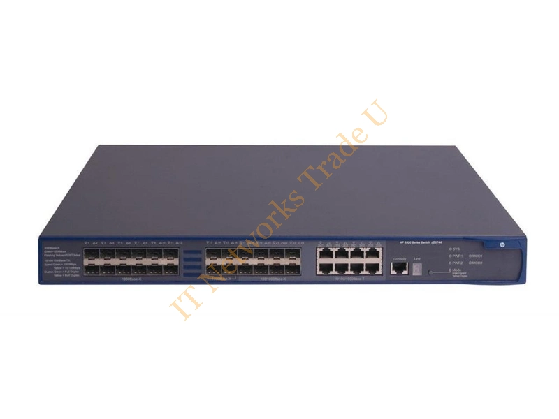 JD374-61101 HP 5500-24G-SFP 24-Ports 10/100/1000Base-T with 8 Shared Ports Layer-4 Managed Gigabit Ethernet Rack-Mountable Ei Network Switch