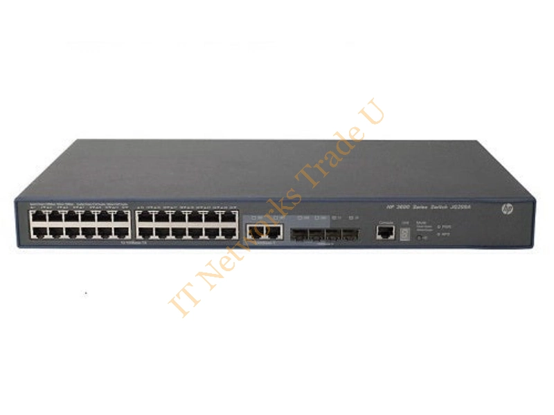 JG301C HP FlexNetwork 3600-24-PoE+ v2 EI 24-Port 24 x 10/100Base-TX + 4 x 1000Base-X + 2 x 10/100/1000Base-T 1U Rack-mountable Layer 3 Network Switch