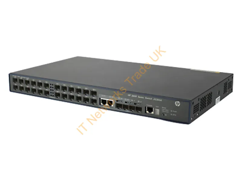 JG303A HP 3600-24-SFP 24-Ports 24 X 100 Mbit SFP + 4 X Gigabit SFP + 2 X Shared 10/100/1000 Rack Mountable Layer 4 Managed V2 EI Network Switch
