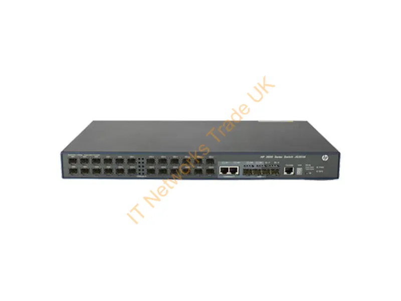 JG303B HP FlexNetwork 3600-24-SFP v2 EI 24-Port 24 x 100 SFP + 4 x Gigabit SFP + 2 x combo 1000Base-T Managed Stackable 1U Rack-mountable Network Switch