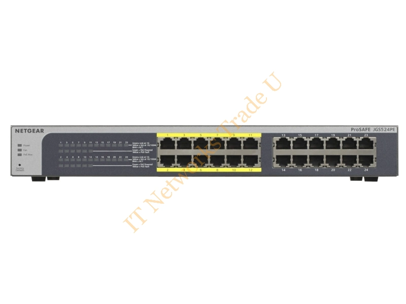 JGS524PE-100EUS - Netgear ProSafe Plus JGS524PE Unmanaged network switch L3 Gigabit Ethernet (10/100/1000) Power over Ethernet (PoE) Black