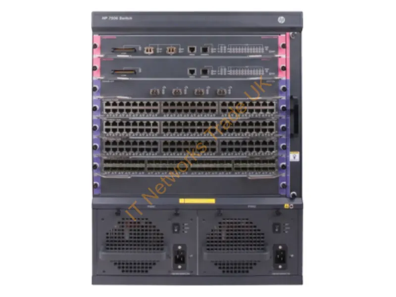 JH332A HP FlexNetwork 7506 Switch with 2x2.4Tbps Fabric and Main Processing Unit Bundle Network Switch