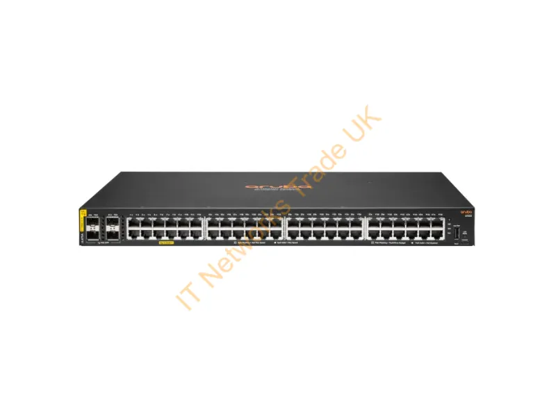JL675A#ACC - Hpe Aruba Networking Aruba 6100 48G Class4 Poe 4Sfp+ 370W Managed L3 Gigabit Ethernet (10/100/1000) Power Over Ethernet (Poe) 1U Black