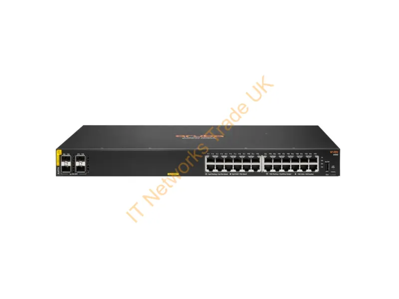 JL677A#ACC - Hpe Aruba Networking Aruba 6100 24G Class4 Poe 4Sfp+ 370W Managed L3 Gigabit Ethernet (10/100/1000) Power Over Ethernet (Poe) 1U Black