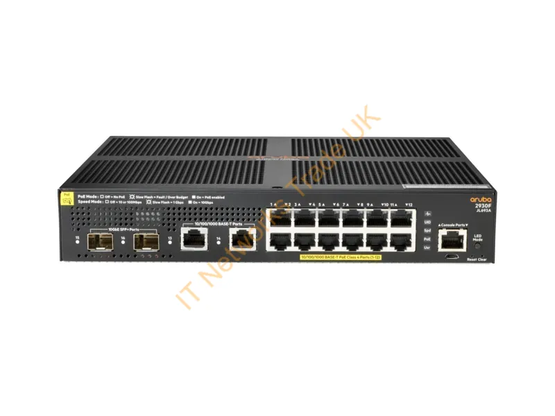 JL693A#AKM - Hpe Aruba Networking Aruba 2930F 12G Poe+ 2G/2Sfp+ Managed L3 Gigabit Ethernet (10/100/1000) Power Over Ethernet (Poe) 1U Black
