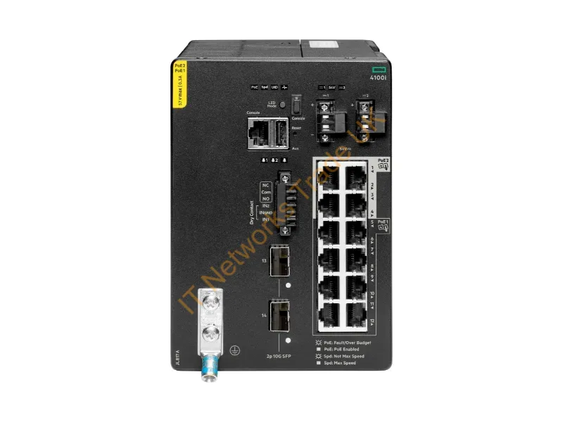 JL817A - Hpe Aruba Networking Cx 4100I 12P 1Gbe 8P Class4 Poe And 4P Class6 Poe 2P Sfp+ Din Mount Switch