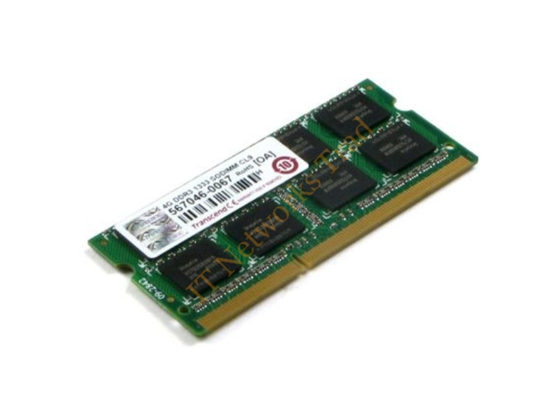 JM1333KSH-4G Transcend 4GB DDR3-1333MHz PC3-10600 non-ECC Unbuffered CL9 204-Pin SoDimm Dual Rank Memory Module Laptop Memory