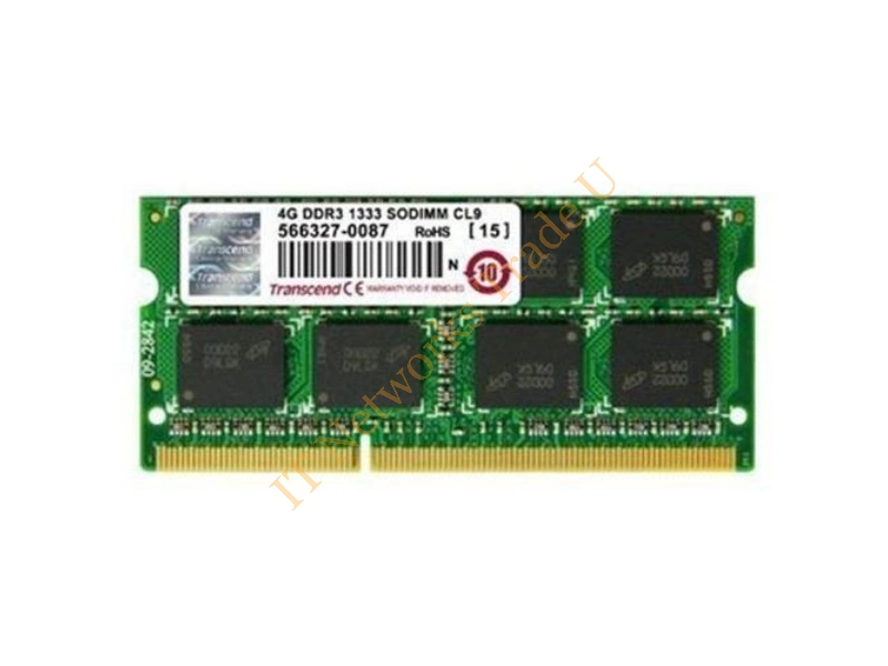 JM1333KSN-4G Transcend JetRam 4GB DDR3-1333MHz PC3-10600 non-ECC Unbuffered CL9 204-Pin SoDimm Dual Rank Memory Module Laptop Memory