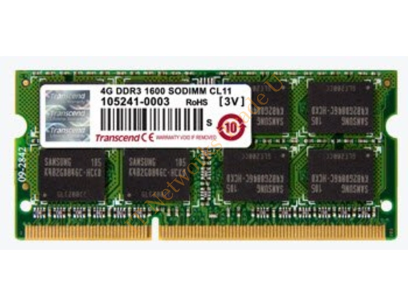 JM1600KSH-4G Transcend 4GB DDR3-1600MHz PC3-12800 non-ECC Unbuffered CL11 204-Pin SoDimm Dual Rank Memory Module Laptop Memory